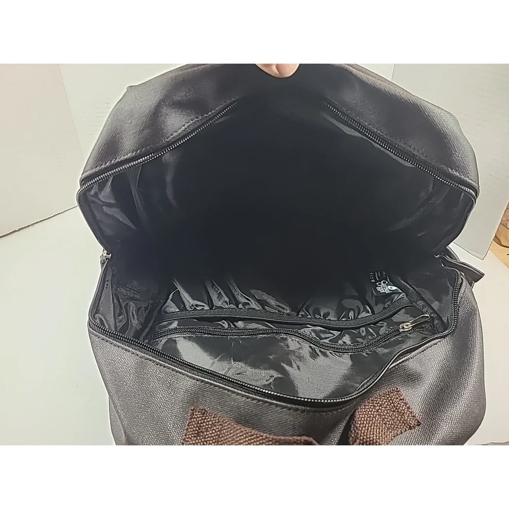 Faux Leather Crossbody Courier School Bag Backpack